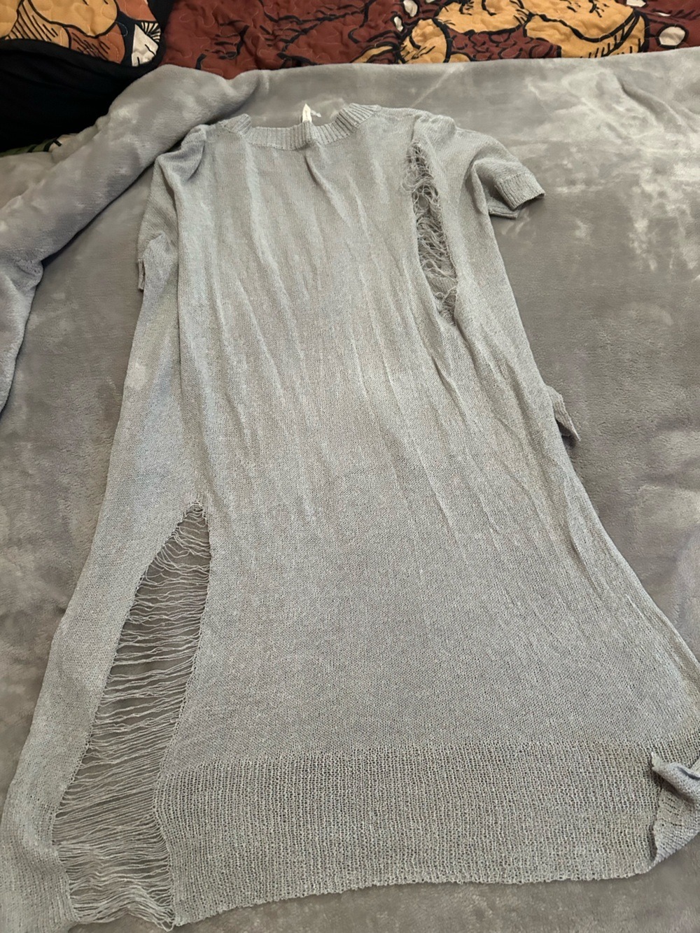 POL Gray Distressed Knit sweater - Picture 5 of 5